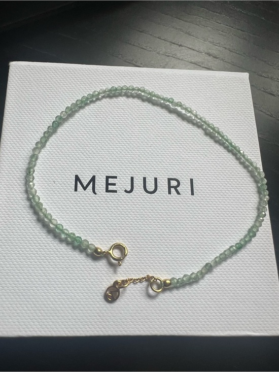 Mejuri Jewelry - Aventurine Beaded Bracelet with 18K Gold Vermeil clasp and chain